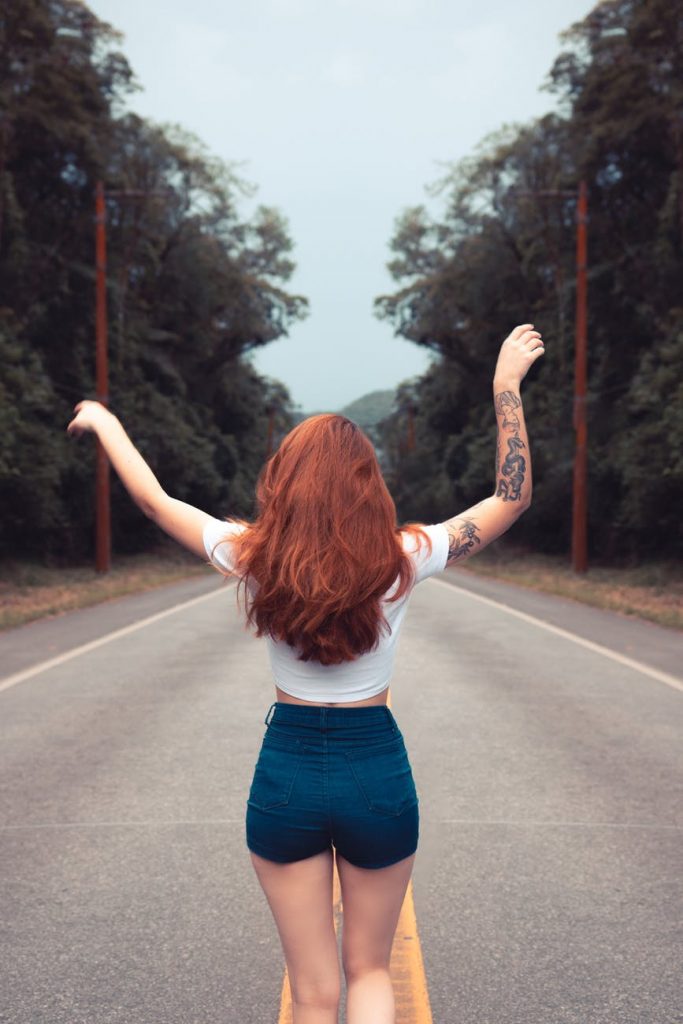 Girl walking design tattoo part 2