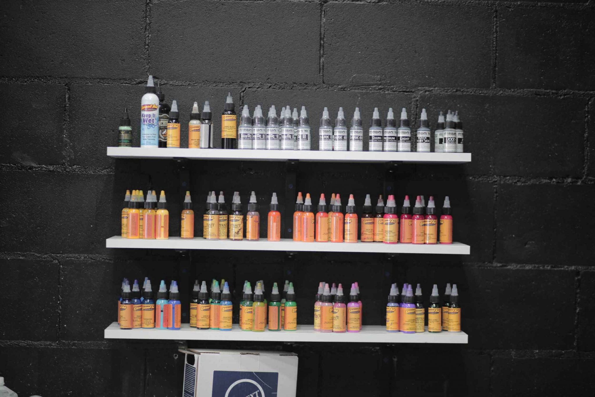 Tattoo ink bottles