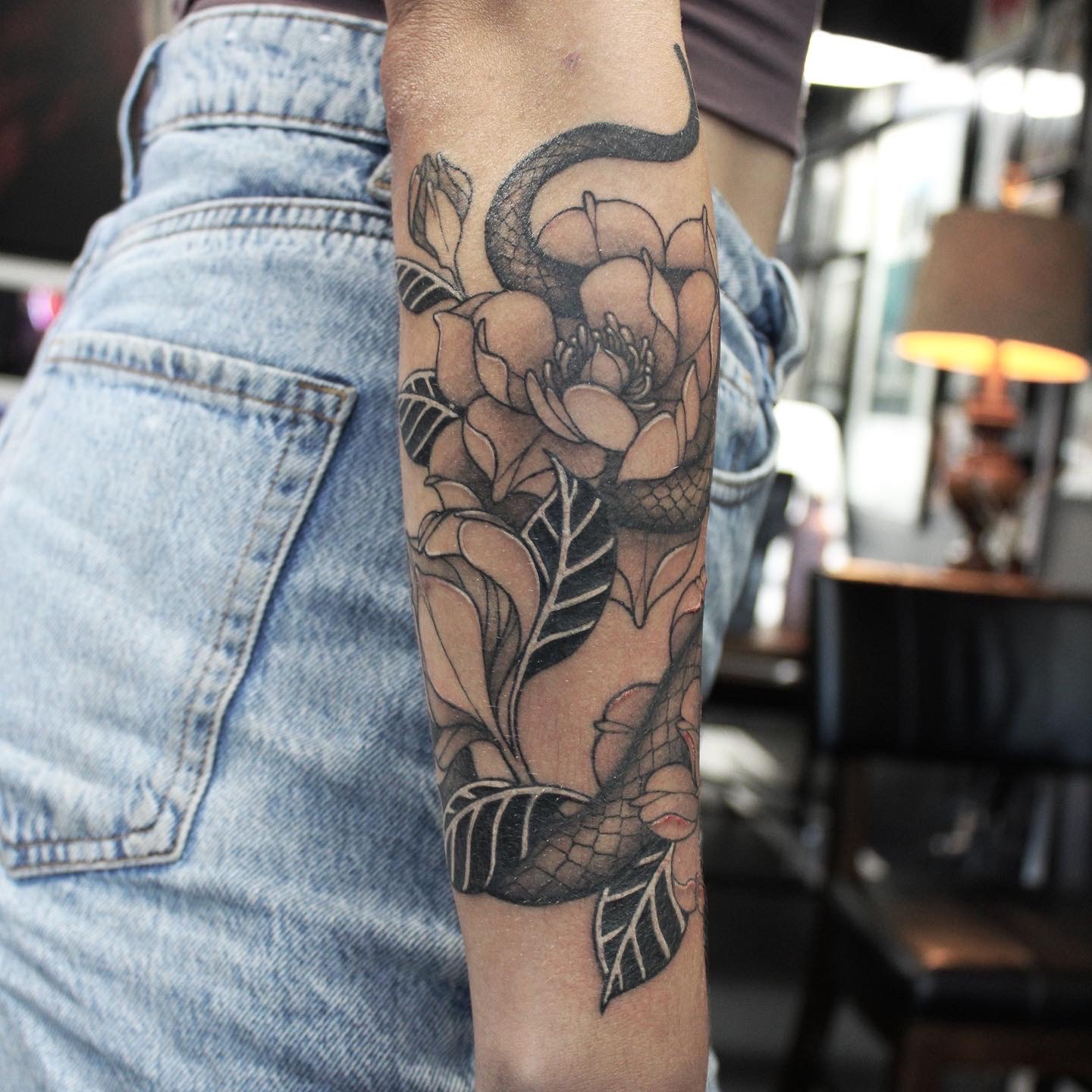 Snake in Lillies